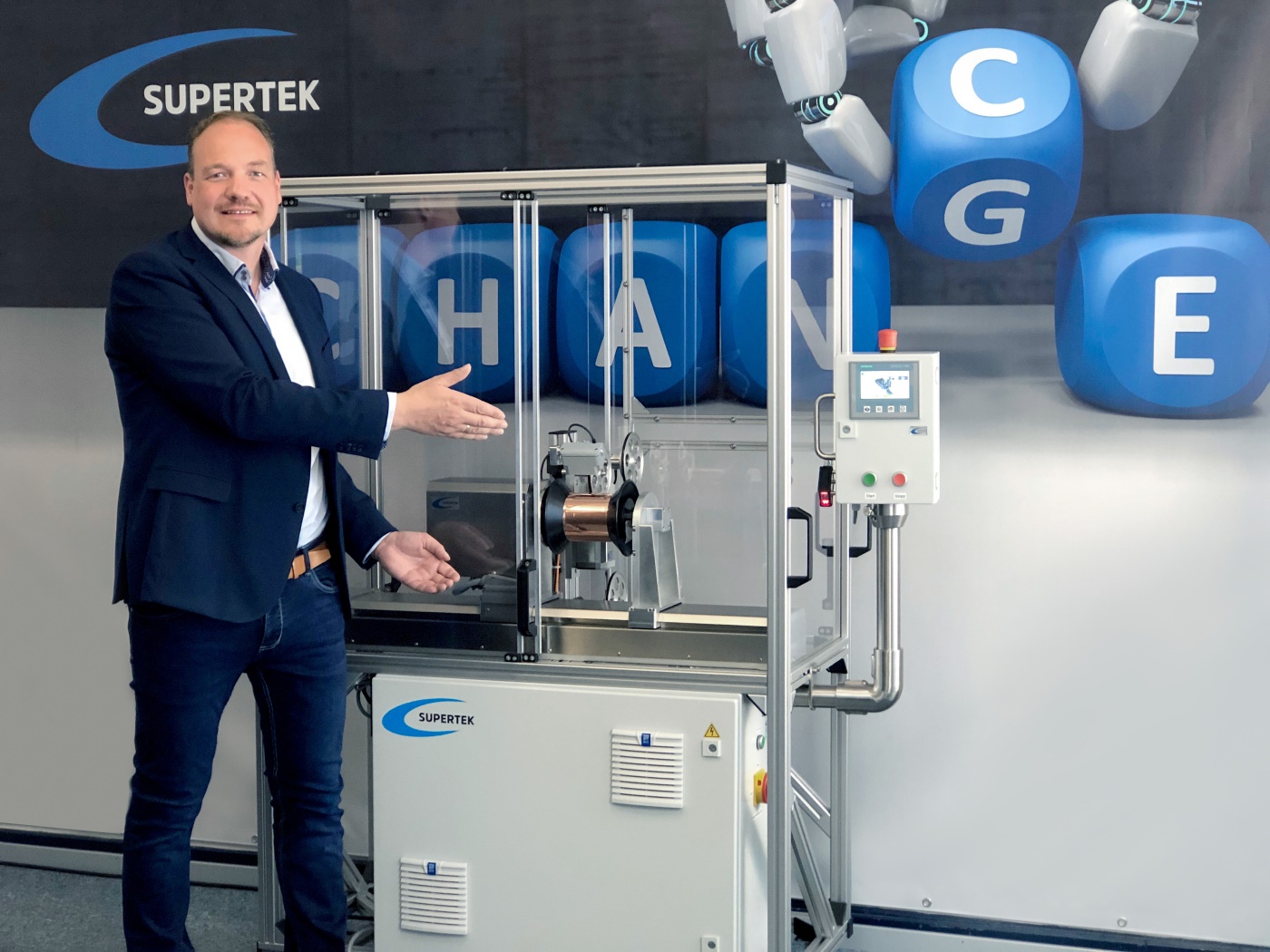 Gerd Janssen CEO Supertek automatic take up winder different spool types scaled